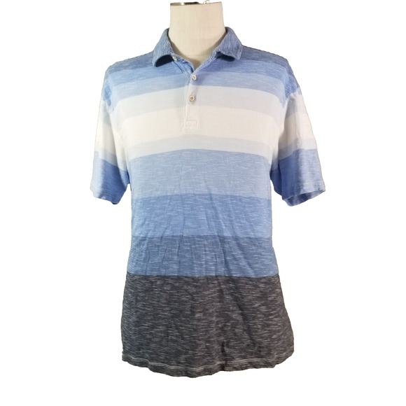 Tommy Bahama Other - Tommy Bahama polo shirt men's XL extra large blue‎ stripe short sleeve cotton